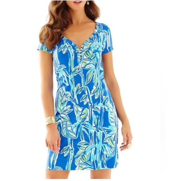 Lilly Pulitzer Dresses & Skirts - Lilly Pulitzer Palmira Dress in Bamboom Bamboo Print Medium Pima Cotton Beach